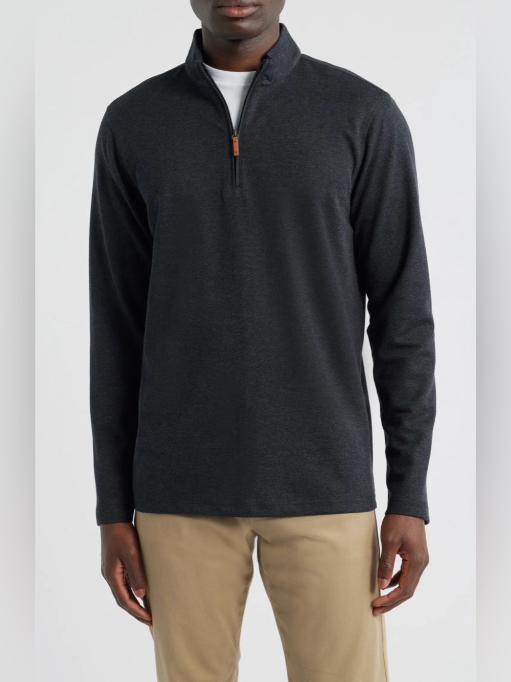 Mizzen+Main KPI Quarter Zip Pullover Men's Large Trim Charcoal Gray Performance